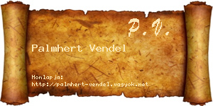 Palmhert Vendel névjegykártya